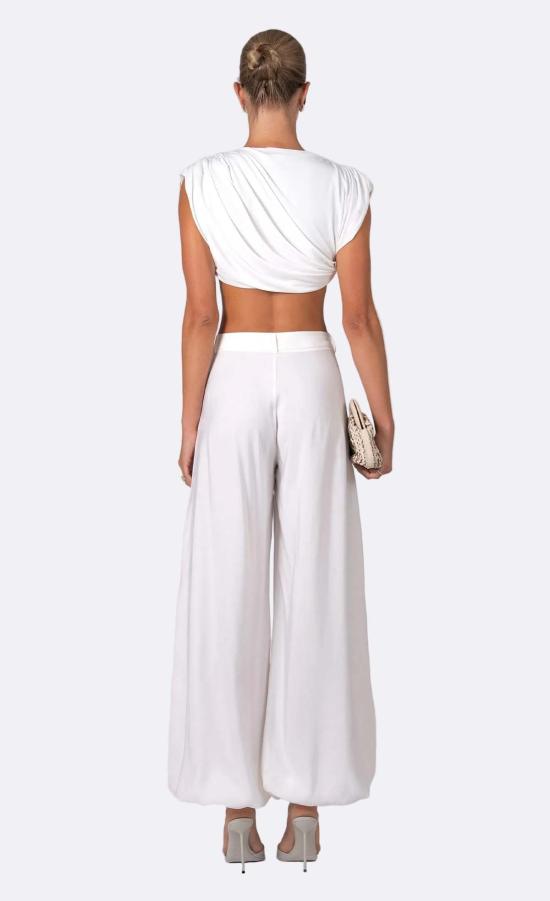  논살란트 레이블 블라우스 논샬런트 라벨 루신다 크롭탑 화이트 - NONCHALANT LABEL