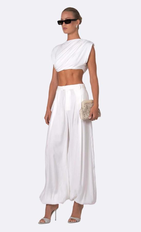  논살란트 레이블 블라우스 논샬런트 라벨 루신다 크롭탑 화이트 - NONCHALANT LABEL