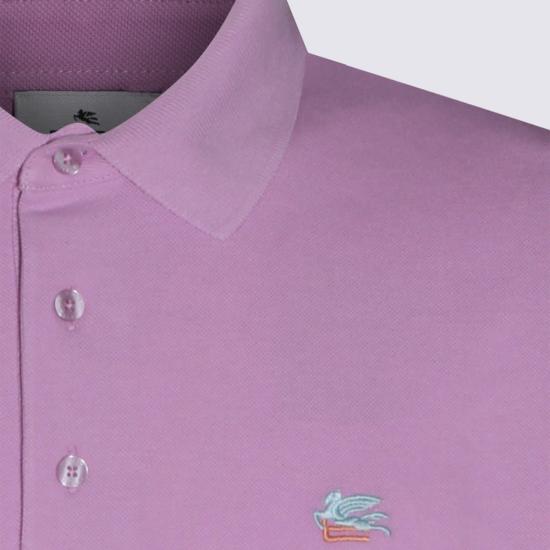  에트로 폴로 티셔츠 핑크 코튼 폴로 셔츠 - ETRO