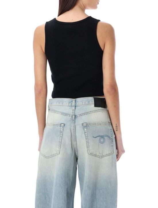  알13 민소매 티셔츠 R13 디스트레스드 립 탱크탑 블랙 - R13