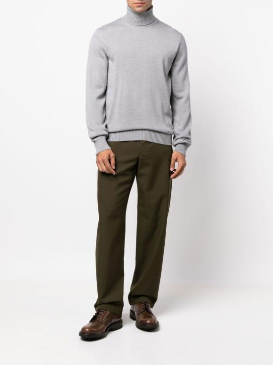  엠포리오 아르마니 터틀넥 울  점퍼 라이트 그레이 - EMPORIO ARMANI