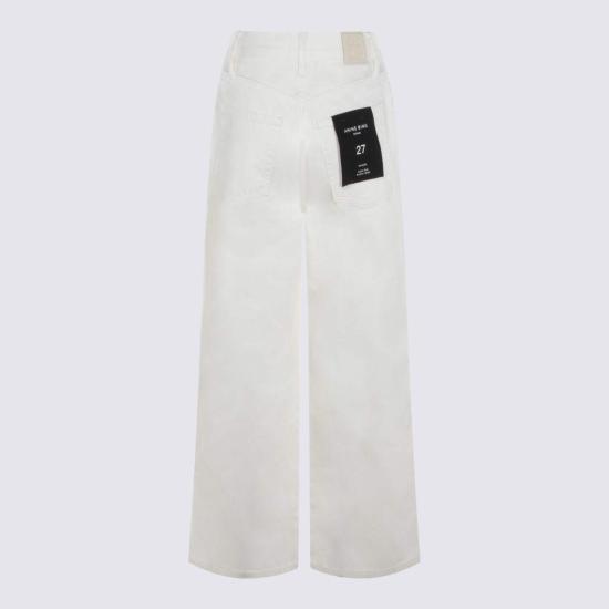  애니빙 스트레이트 팬츠 아니네 빙 화이트 코튼 진 베이지 - ANINE BING