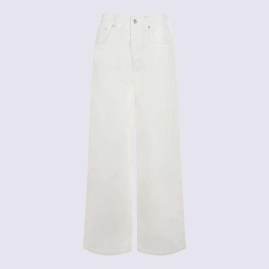  애니빙 스트레이트 팬츠 아니네 빙 화이트 코튼 진 베이지