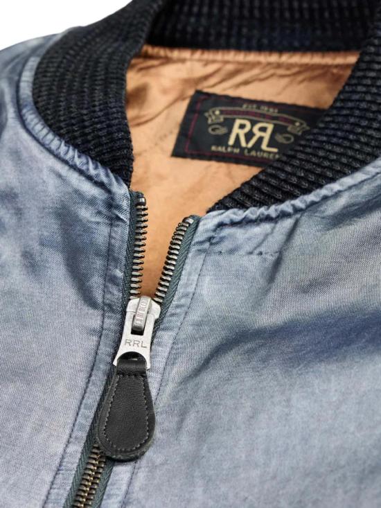  더블알엘 봄버 자켓 Rrl 일본산 새틴 투어 재킷 빈티지 블루 - RRL