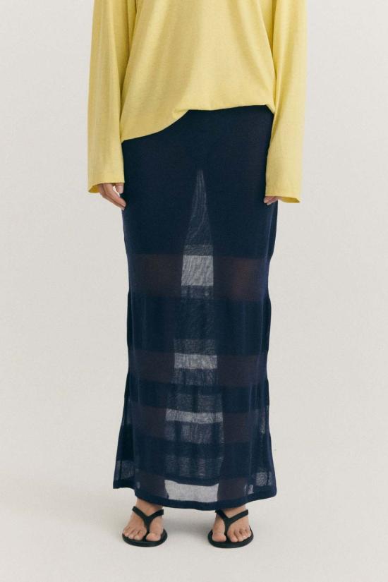  띵킹 뮤 미디 스커트 씽킹 무 노이라 니트 스커트