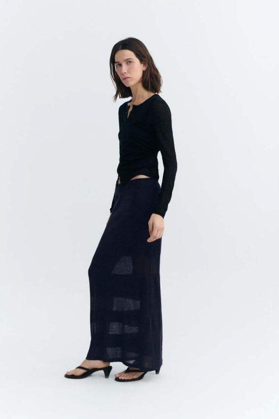  띵킹 뮤 미디 스커트 씽킹 무 노이라 니트 스커트 - THINKING MU