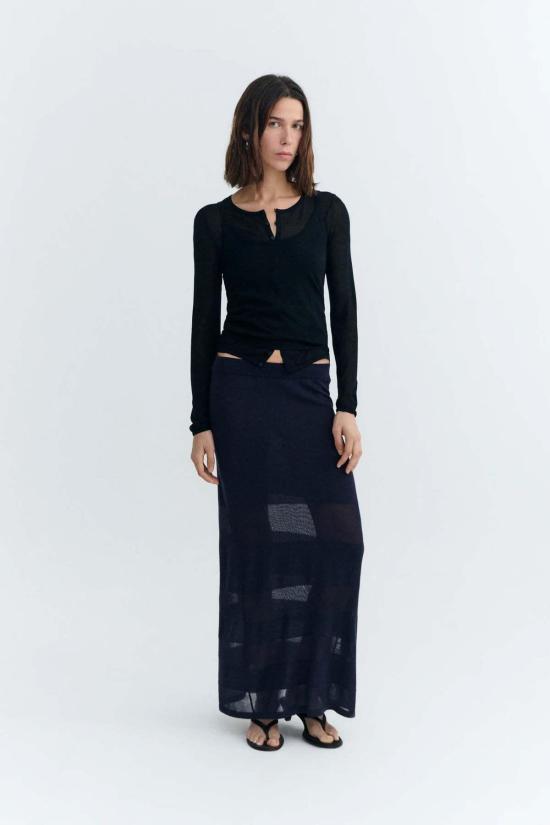  띵킹 뮤 미디 스커트 씽킹 무 노이라 니트 스커트 - THINKING MU