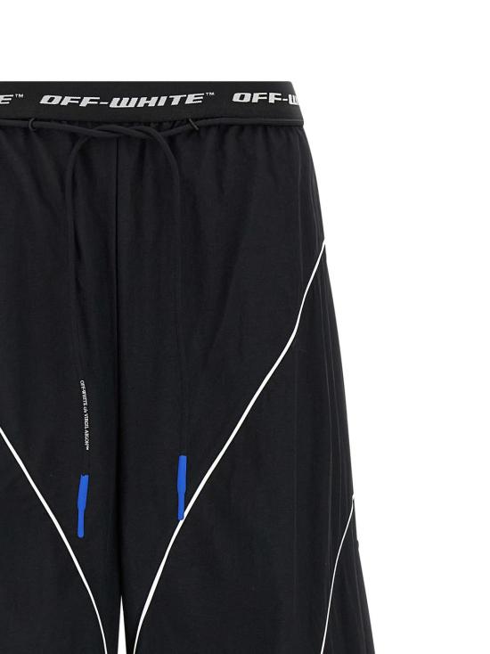  오프화이트 스트레이트 팬츠 로고밴드 트랙 조거 팬츠 블랙 - OFF WHITE
