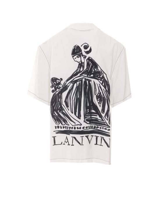  랑방 반팔 셔츠 셔츠 화이트 - LANVIN
