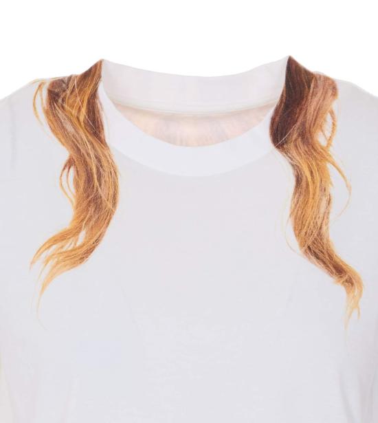  MM6 메종마르지엘라 반팔 티셔츠 Mm6 메종 마르지엘라 프린트 티셔츠 화이트 - MM6 MAISON MARGIELA