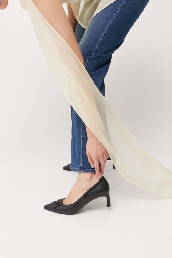  할마네라 힐/펌프스 포인티드 개더드 펌프스 블랙