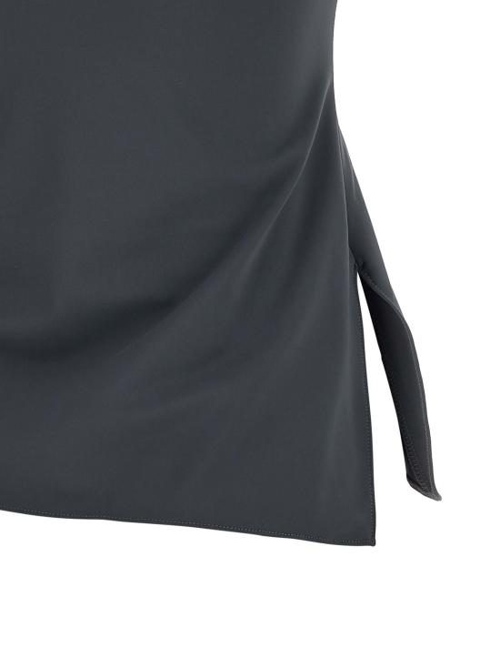  코페르니 민소매 티셔츠 비대칭 꽃무늬 상단 회색 - COPERNI