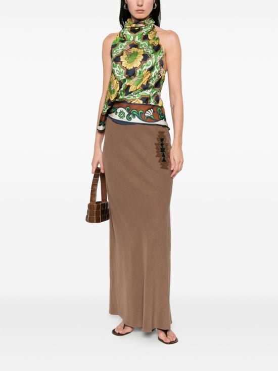 26SS 바잘 디럭스 미디 스커트 S1199 2000206 Brown - BAZAR DELUXE