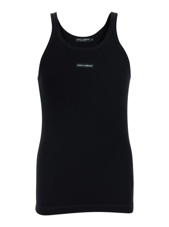 26SS 돌체앤가바나 로고 프린트 코튼 탱크 탑 G8PA8TG7P3IN0000 Black