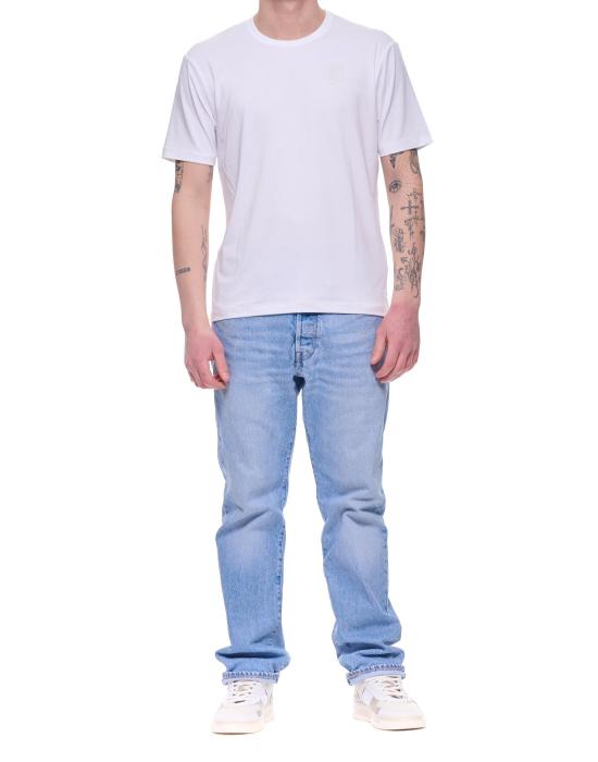 26SS 블라우어 긴팔 티셔츠 제이슨 로고 티셔츠 옵틱 화이트 스트레치 저지 슬림핏 남성용 26SBLUH02541-007608 100 JASON - BLAUER