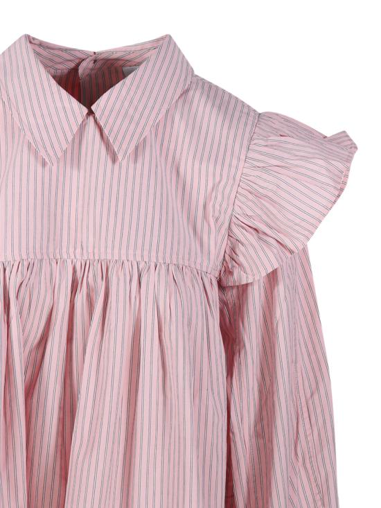 26SS 가니 스트라이프 프릴 블라우스 A1040084 868 CHALK PINK - GANNI