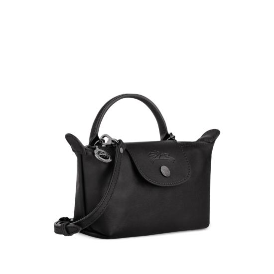 26SS 롱샴 르 플리아쥬 엑스트라 XS 레더 파우치 34205987 001 BLACK - LONGCHAMP