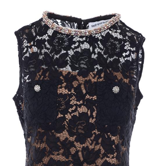 26SS 셀프 포트레이트 미디 원피스 164SB BLACK Black - SELF PORTRAIT