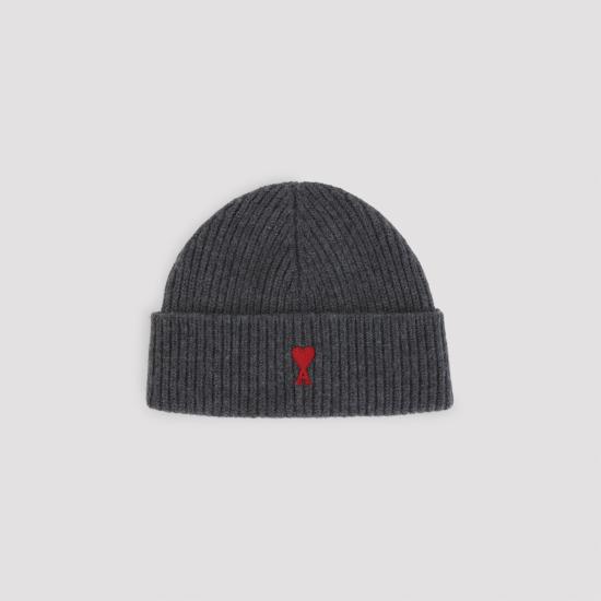 26FW 아미 비니 BFUHA11 6018 084 HEATHER GREY RED DOM - AMI