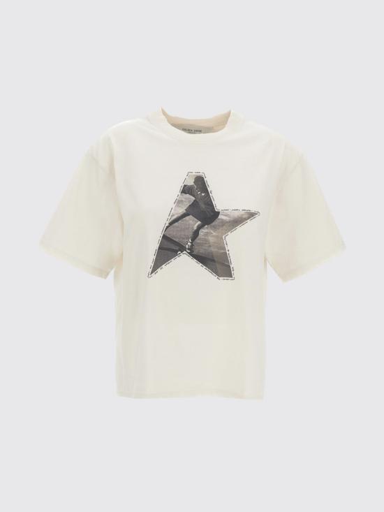 26SS 골든구스 반팔 티셔츠 GWP01874P00237211560 WHITE DOM - GOLDEN GOOSE