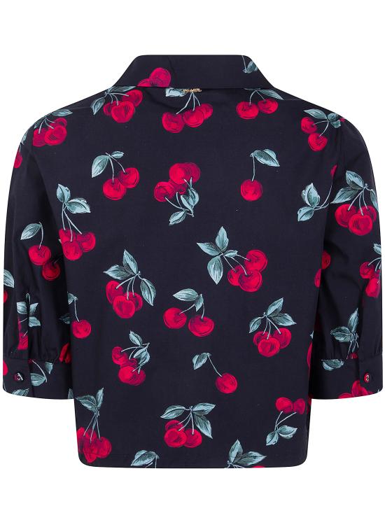 26SS 트윈셋 셔츠 261TT2593 13500 CHERRIES ALLOVER BLACK RED - TWINSET