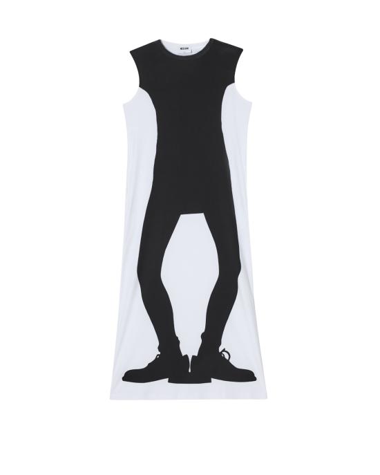 26SS 모스키노 미디 원피스 0412 0442 1001 BIANCO NERO