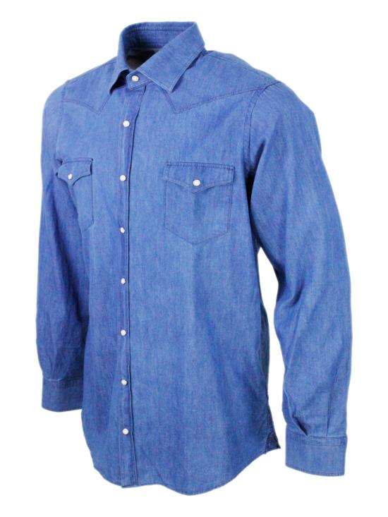 26SS 트라마로사 데님 셔츠 CAMMARCODD001 02 Sky used - TRAMAROSSA