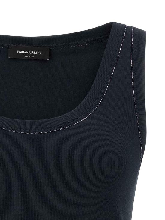 26SS 파비아나 필리피 민소매 티셔츠 JED266F602L8965146 Blue - FABIANA FILIPPI