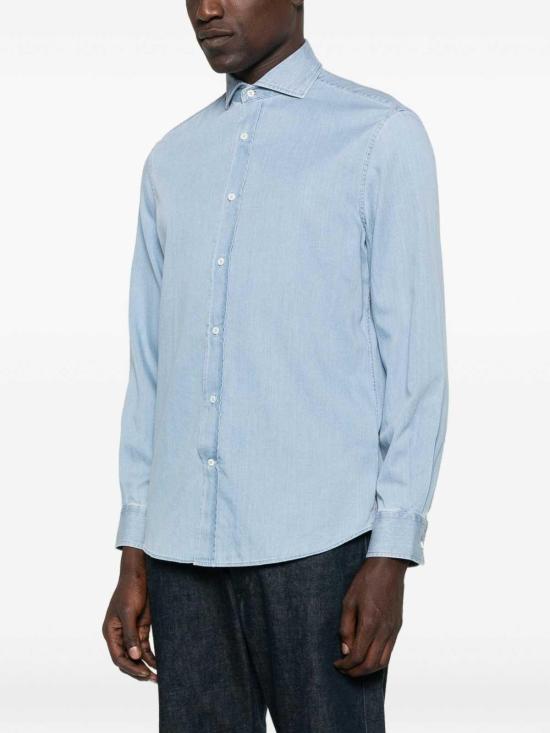 26SS 브루넬로 쿠치넬리 긴팔 셔츠 MR6830627C008 Blue - BRUNELLO CUCINELLI