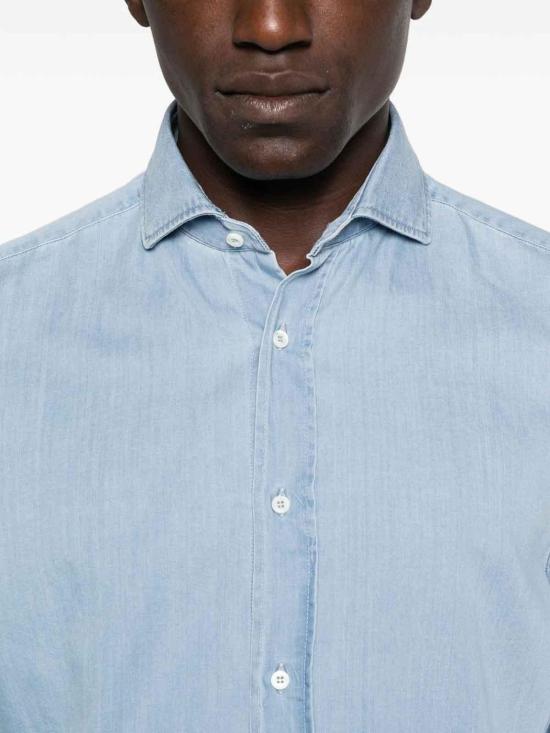 26SS 브루넬로 쿠치넬리 긴팔 셔츠 MR6830627C008 Blue - BRUNELLO CUCINELLI