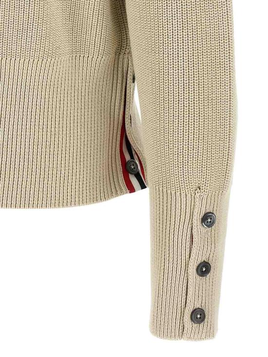 26SS 톰브라운 코튼 가디건 스티치 4바 풀오버 MKA580AY3065260 BEIGE - THOM BROWNE