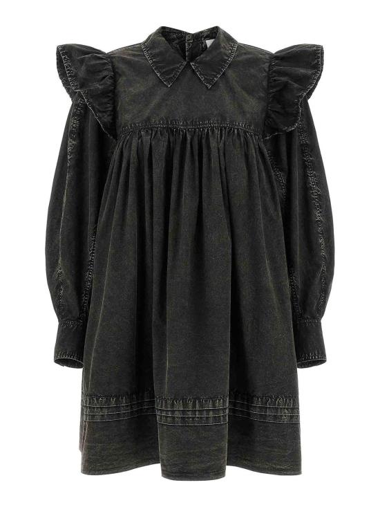 26SS 가니 워시드 미니 셔츠 드레스 A1030125099 Black