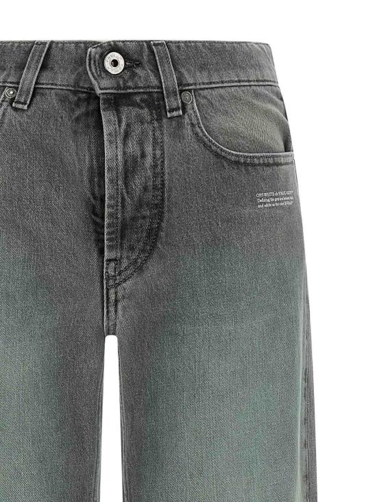 26SS 오프화이트 스트레이트 팬츠 OWYA069S26DEN0031101 Grey - OFF WHITE