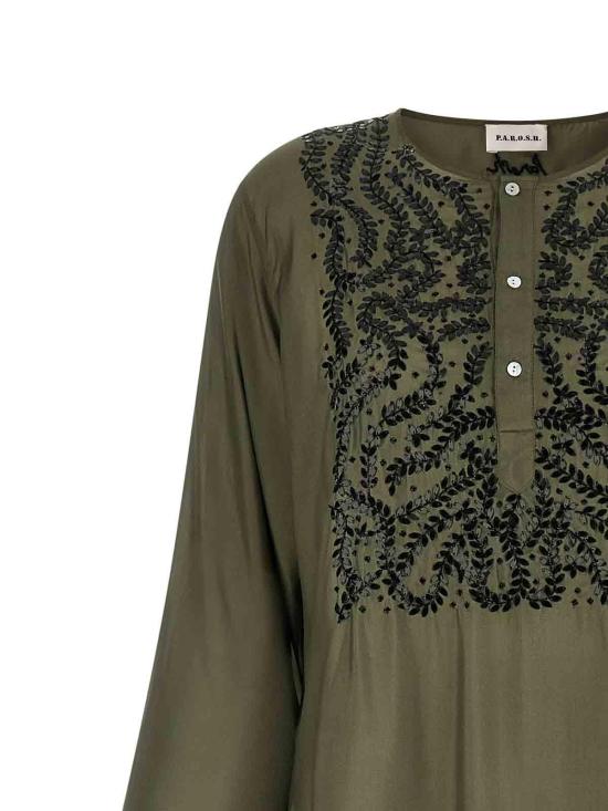 26SS 파로쉬 미디 스커트 D722576SUNSET807 Green - PAROSH