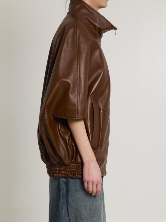 26SS 발렌시아가 가죽 자켓 871987 BROWN - BALENCIAGA