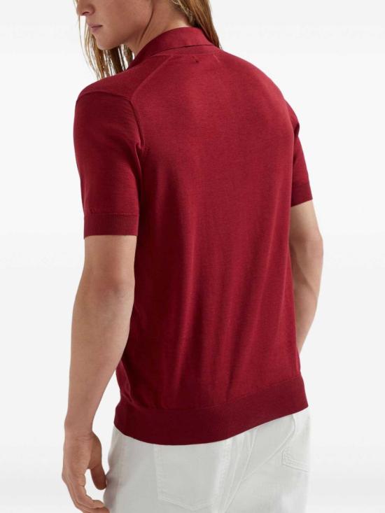 26SS 브루넬로 쿠치넬리 폴로 티셔츠 MNB805805PC3975 Red - BRUNELLO CUCINELLI