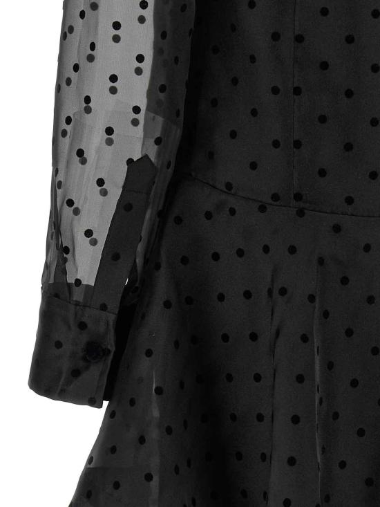 26SS 가니 오간자 서클 칼라 폴카 도트 미니 드레스 A1030179099 Black - GANNI