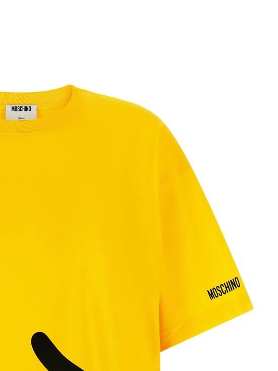26SS 모스키노 반팔 티셔츠 071705411027 Yellow - MOSCHINO