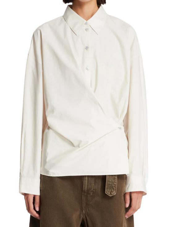 26SS 르메르 스트레이트 칼라 트위스트 셔츠 SH1141 WHITE