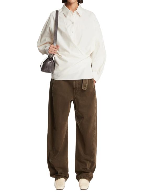 26SS 르메르 스트레이트 칼라 트위스트 셔츠 SH1141 WHITE - LEMAIRE