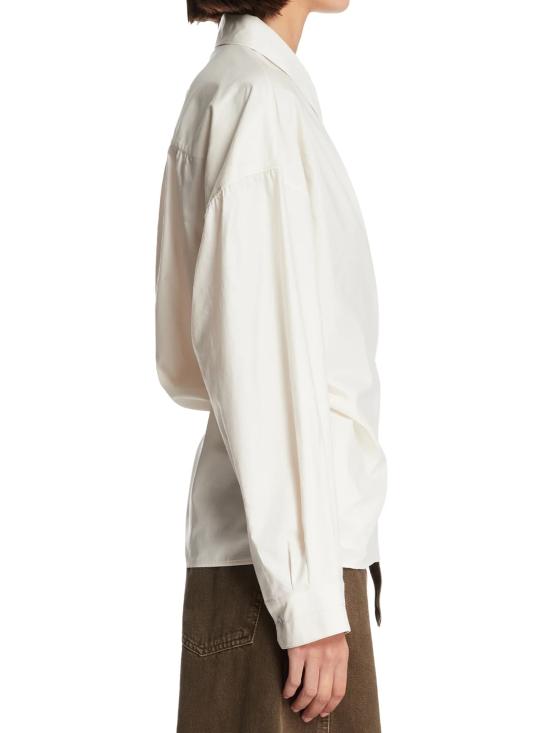 26SS 르메르 스트레이트 칼라 트위스트 셔츠 SH1141 WHITE - LEMAIRE