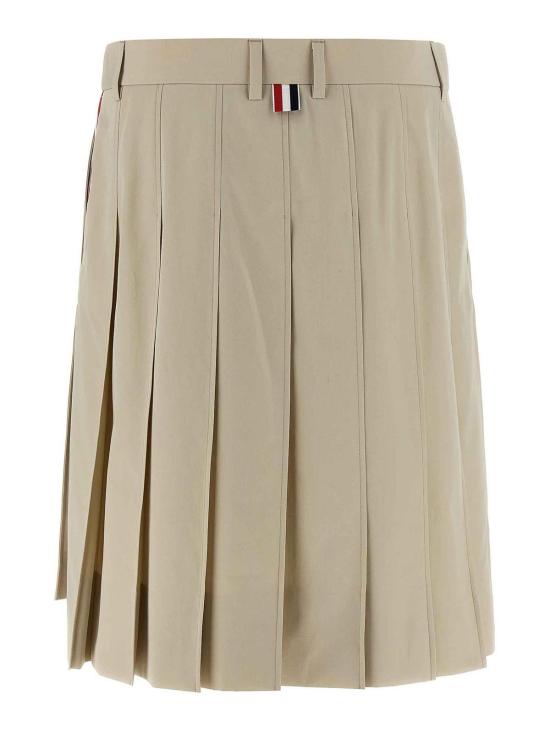 26SS 톰브라운 코튼 수트 플리츠 스커트 FGCA40UF1063260 Beige - THOM BROWNE