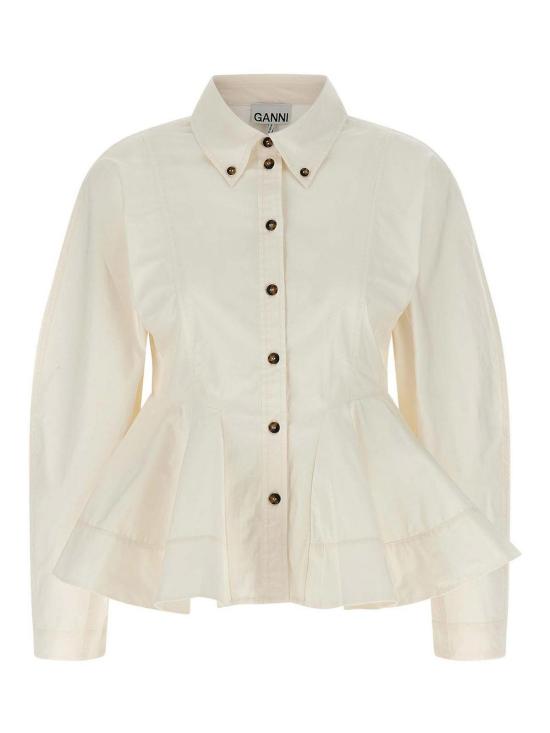 26SS 가니 페플럼 셔츠 W1002135 White