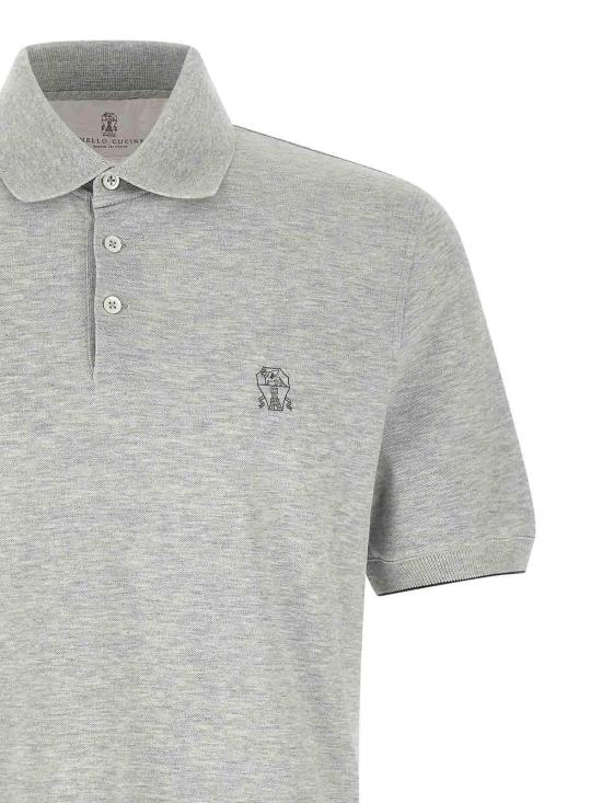 26SS 브루넬로 쿠치넬리 피케 폴로 셔츠 ME8548788CH200 Grey - BRUNELLO CUCINELLI