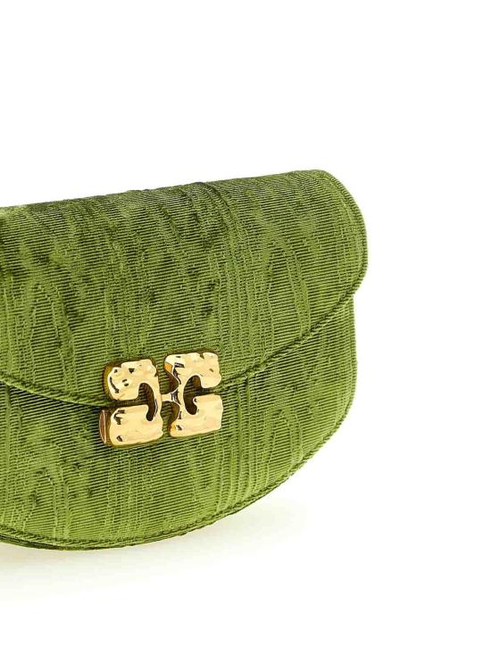 26SS 가니 온체인 벨벳 모이레 루루 월렛 B2060015496 Green - GANNI