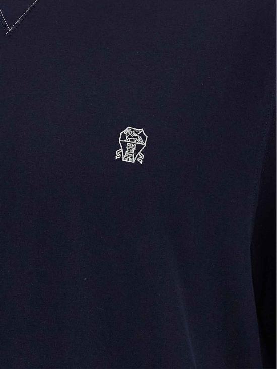 26SS 브루넬로 쿠치넬리 레이어링 코튼 저지 크루넥 티셔츠 M0B137451GCD325 Blue - BRUNELLO CUCINELLI