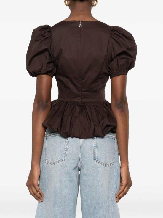 26SS 로테이트 바이 크리스텐슨 반팔 티셔츠 1151121667 Brown - ROTATE BY BIRGERCHRISTENSEN