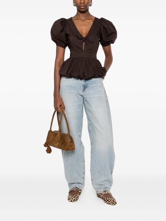 26SS 로테이트 바이 크리스텐슨 반팔 티셔츠 1151121667 Brown - ROTATE BY BIRGERCHRISTENSEN