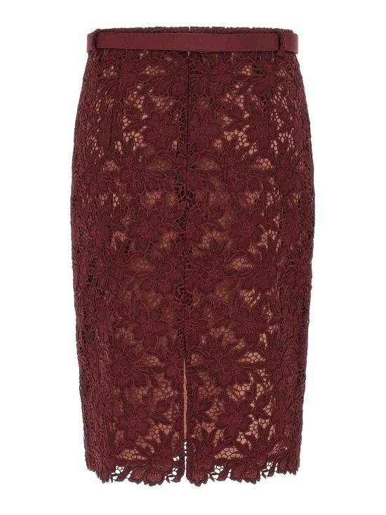 26SS 셀프 포트레이트 미디 스커트 RS26171MSKBURGUNDY Dark Red - SELF PORTRAIT