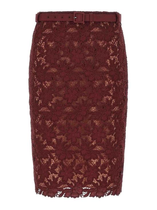 26SS 셀프 포트레이트 미디 스커트 RS26171MSKBURGUNDY Dark Red